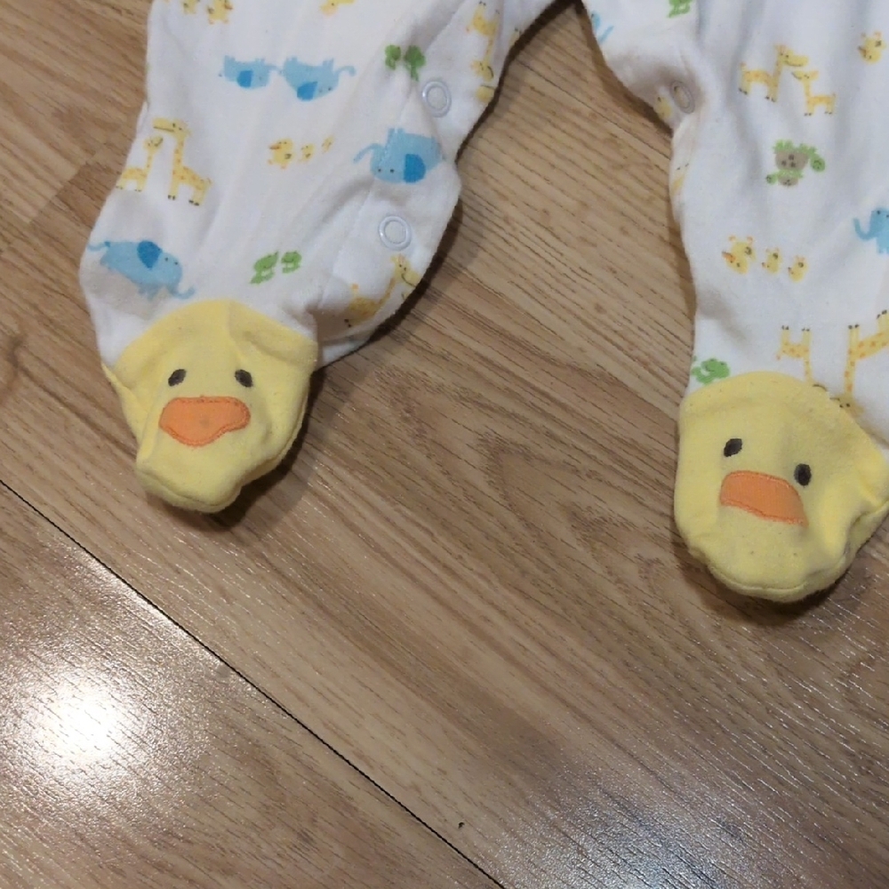 2 Cute Kids Footies - Purple and Yellow Animal Prints - Picture 11 of 13